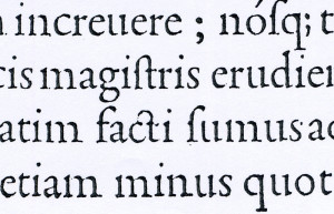 Dettaglio dei caratteri utilizzati per la stampa del De Aetna