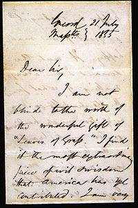 Lettera di Ralph Waldo Emerson a Whitman