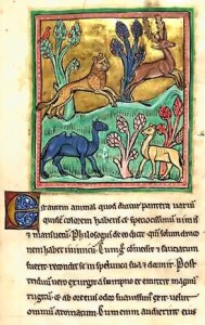 Una pagina del bestiario di Rochester.